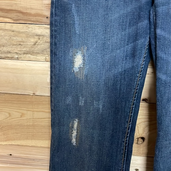 Vanity size 26x33 Dark Wash Slight Stretch Bootcut Jeans with Distress Detailing - Picture 5 of 15